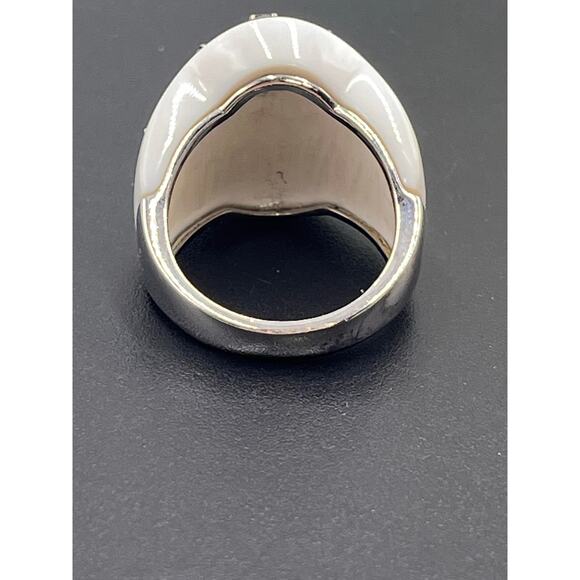 EA Ross Simons Sterling White Agate Rhodolite Pink Rose Quartz Ring Sz 9.5 - Picture 5 of 8